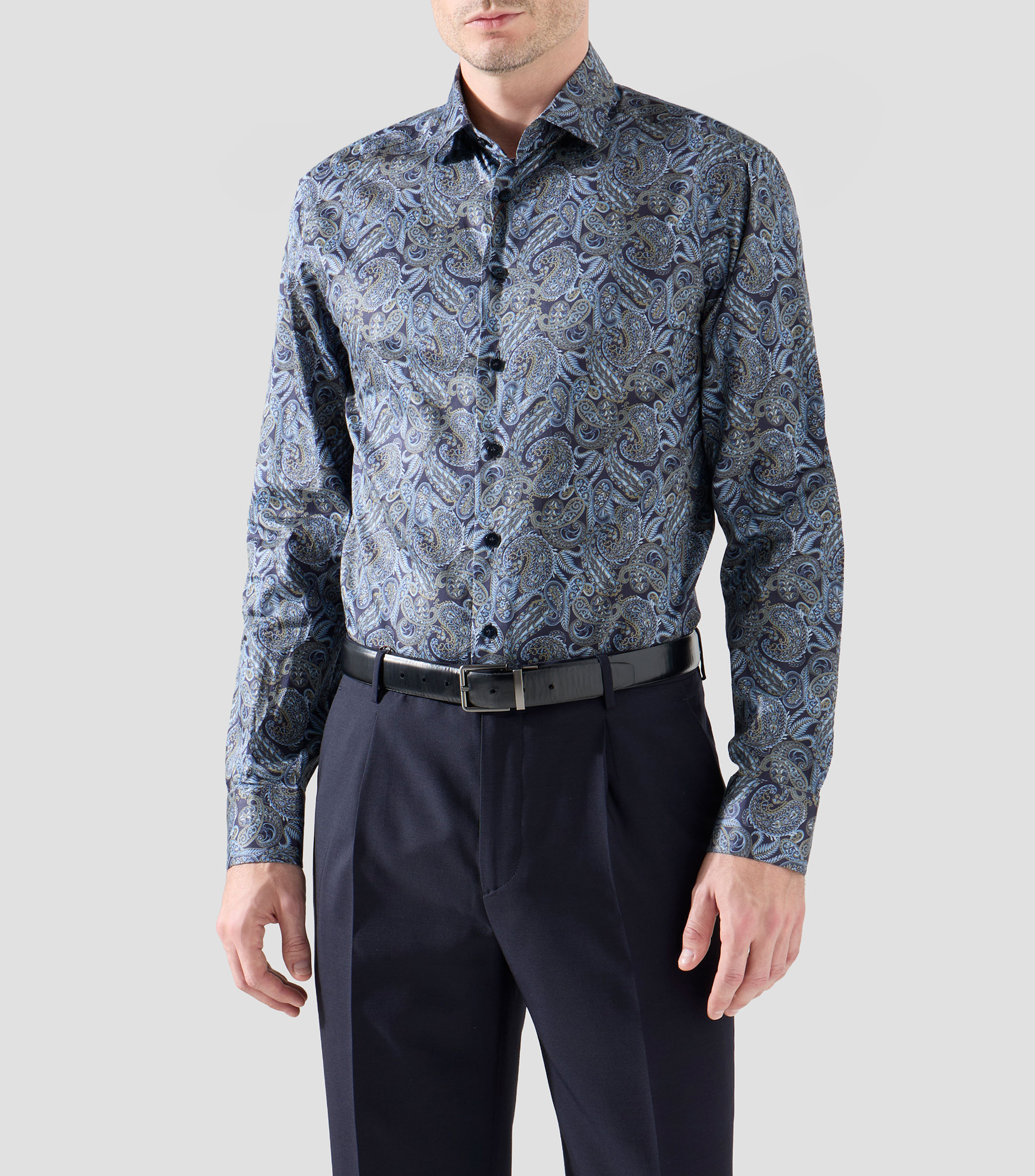 Camisa estampada manga larga Hombre